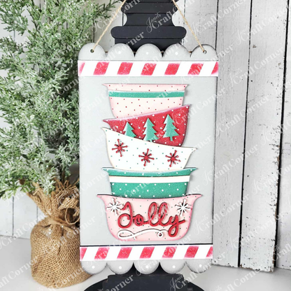 Jolly Bowls Door Hanger - DIY seasonal home decor craft kit - set of 1