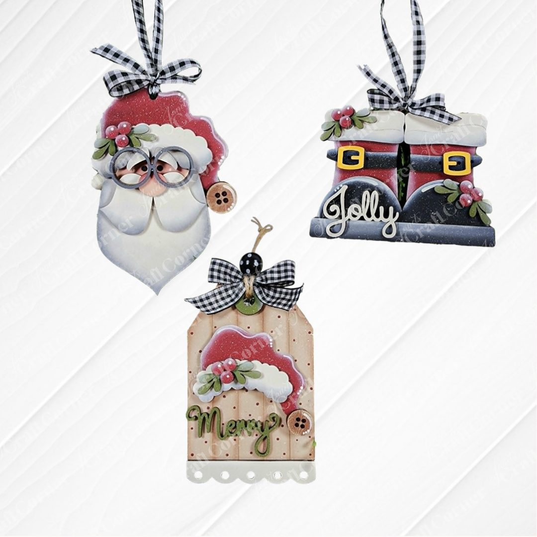 Jolly St. Nick Ornaments - DIY holiday craft kit - Choice of 3
