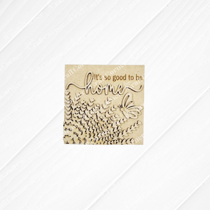 The Lavender Decor Set by Janet's Craft Corner features a decorative wooden sign with "It's so good to be home," floral accents, and a butterfly—perfect DIY home decor for light, welcoming spaces.