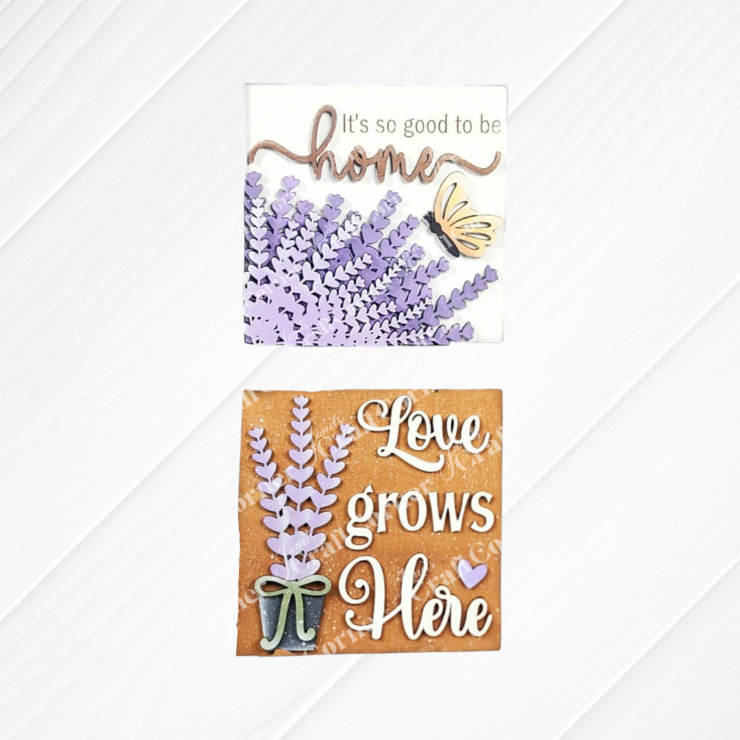 Lavender Swappable Square Signs - DIY home décor craft kit - Choice of 2
