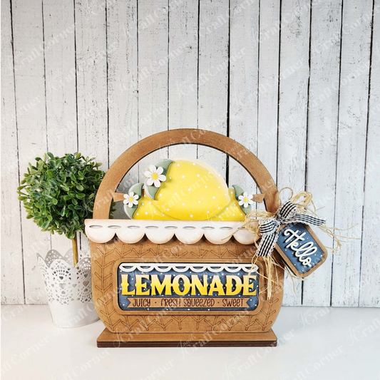 The Lemon Interchangeable Insert DIY craft kit by Janet's Craft Corner includes 3 decorative pieces, featuring bright lemons and floral accents, perfect for creating charming seasonal home décor with a personalized touch.