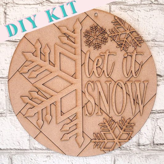 Let It Snow Round Sign