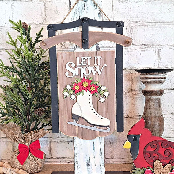 Let It Snow Sled Sign