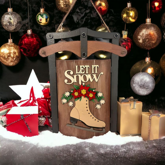 Let It Snow Sled Sign
