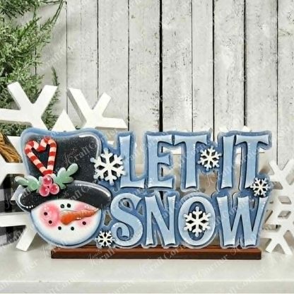 Let It Snow Word Art Shelf Sitter - DIY home decor craft kit - Set of 1