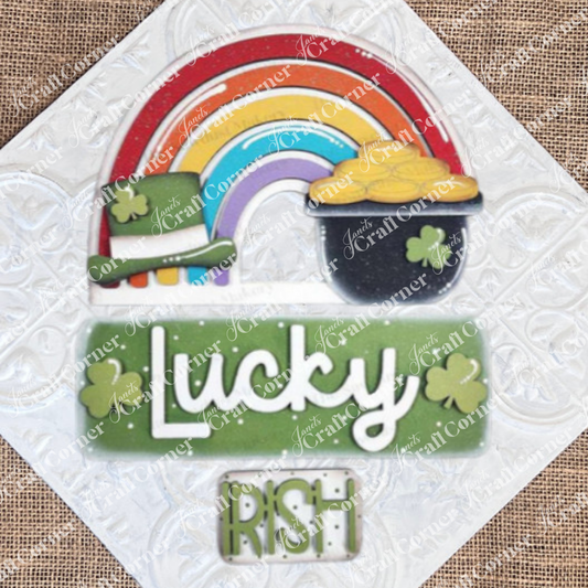 Lucky Irish Rainbow Interchangeable Insert - DIY Home Decor Craft Kit - Set of 3 pieces