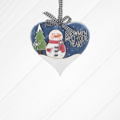 Winter Snowman Ornaments - DIY holiday craft kit - Choice of 7