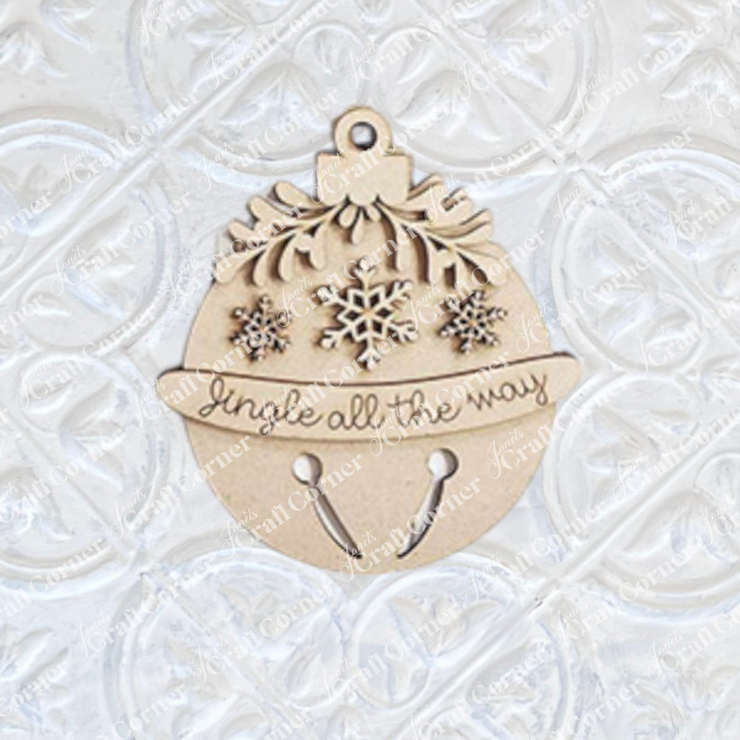 The Mistletoe Ornaments DIY Decor Kit by Janet's Craft Corner includes six charming wooden ornaments, perfect for crafting festive decorations and adding a handmade touch to your holiday decor.