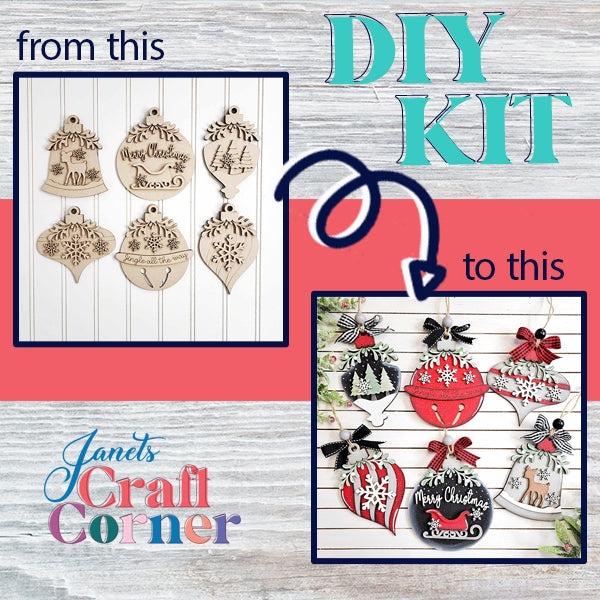 Mistletoe Ornaments DIY Decor Kit - Set of 6 | DIY Decoration Kits