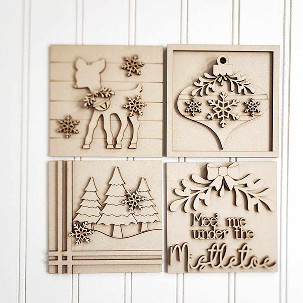 Mistletoe Interchangeable Squares  | DIY Home Decor Kits