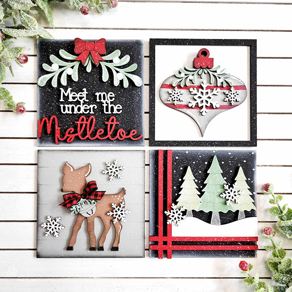 Mistletoe Interchangeable Squares  | DIY Home Decor Kits