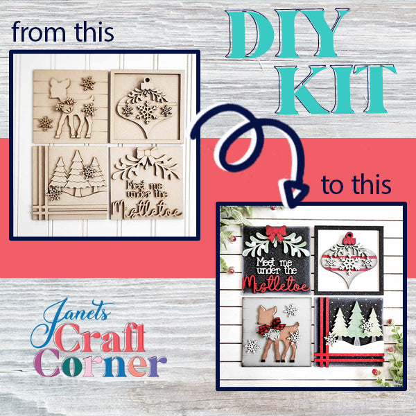 Mistletoe Interchangeable Squares  | DIY Home Decor Kits