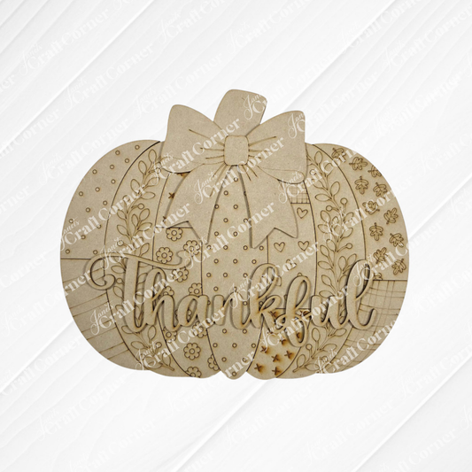 Patchwork Pumpkin Wall Hanger - DIY home decor craft kit - set of 1