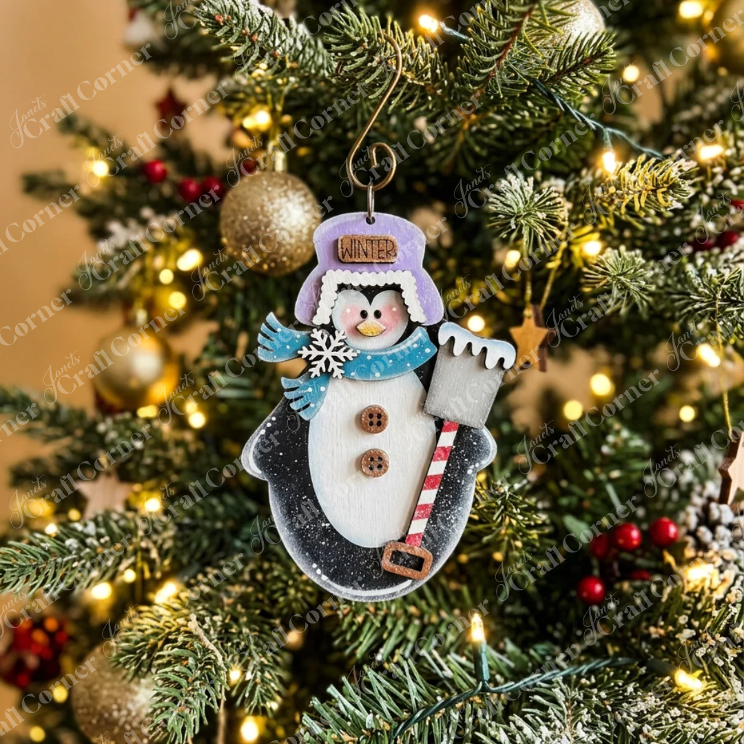 Winter Penguin Ornaments - DIY holiday craft kit - Choice of 3