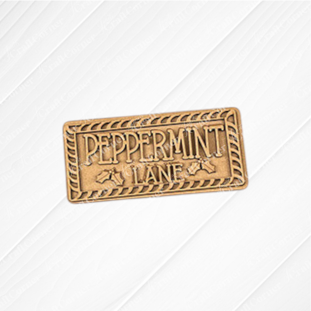 The Peppermint Mocha Mini Shelf Sitters from Janet's Craft Corner is a DIY seasonal home decor craft kit (set of 1), ideal for festive tiered trays or holiday shelves, shown on a white textured background.