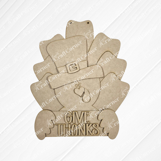 Pilgrim Turkey Wall Hanger - DIY home decor craft kit - set of 1
