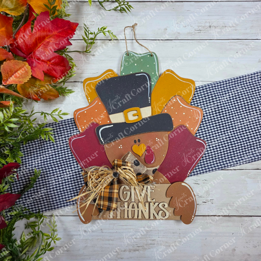 Pilgrim Turkey Wall Hanger - DIY home decor craft kit - set of 1