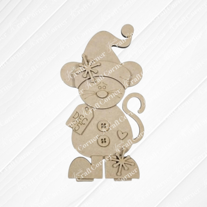 Pip Christmas Mouse Shelf Sitter Shelf Sitter - DIY home decor craft kit - set of 1