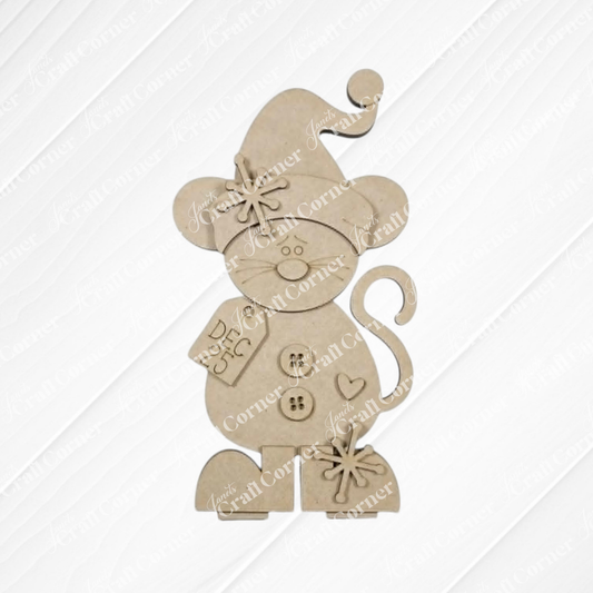Pip Christmas Mouse Shelf Sitter Shelf Sitter - DIY home decor craft kit - set of 1