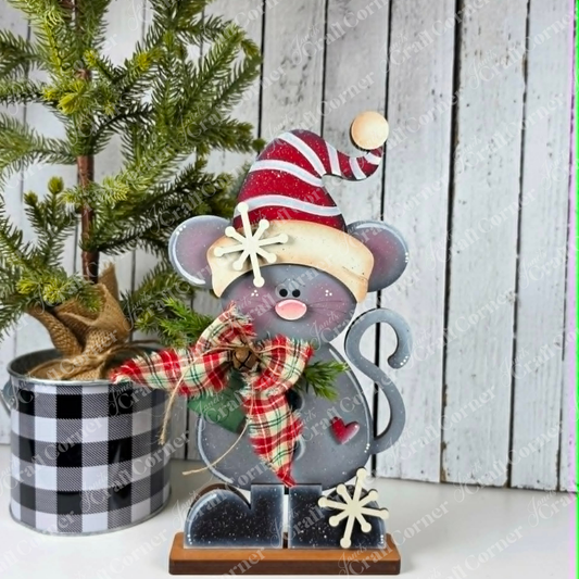 Pip Christmas Mouse Shelf Sitter Shelf Sitter - DIY home decor craft kit - set of 1