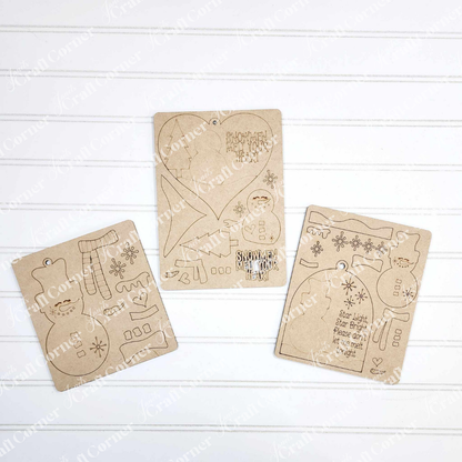 Snowman Ornaments - DIY holiday craft kit - Choice of 6