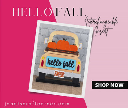 Hello Fall Interchangeable Insert - Painted