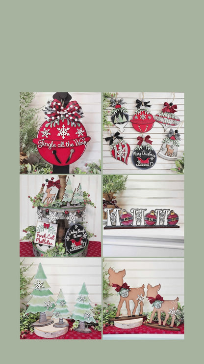 Standing Trees Shelf Sitters Set  - DIY seasonal home decor craft kit - Set of 3