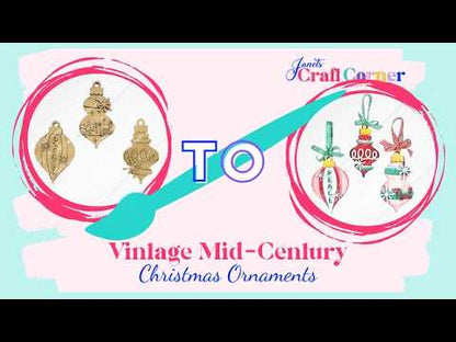 Vintage Mid-Century Ornaments - DIY holiday craft kit - Choice of 3