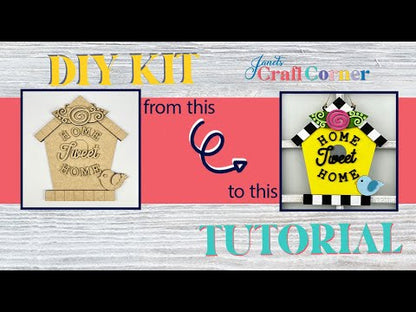 Home Tweet Home Birdhouse Door Hanger - DIY seasonal home decor craft kit - Set of 1