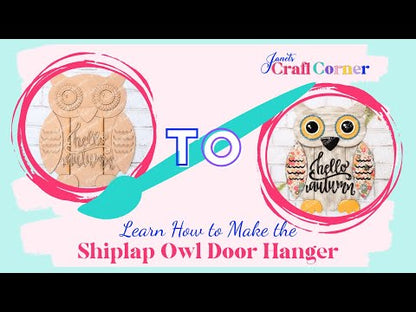 Shiplap Owl Door Hanger - DIY seasonal home decor craft kit - Set of 1