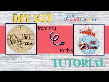 Hot Cocoa Round Ornament - DIY craft kits - Set of 1