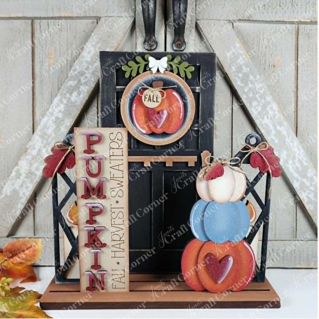 Pumpkins Interchangeable Porch Set - DIY home decor craft kit - 1 set of 5 pieces