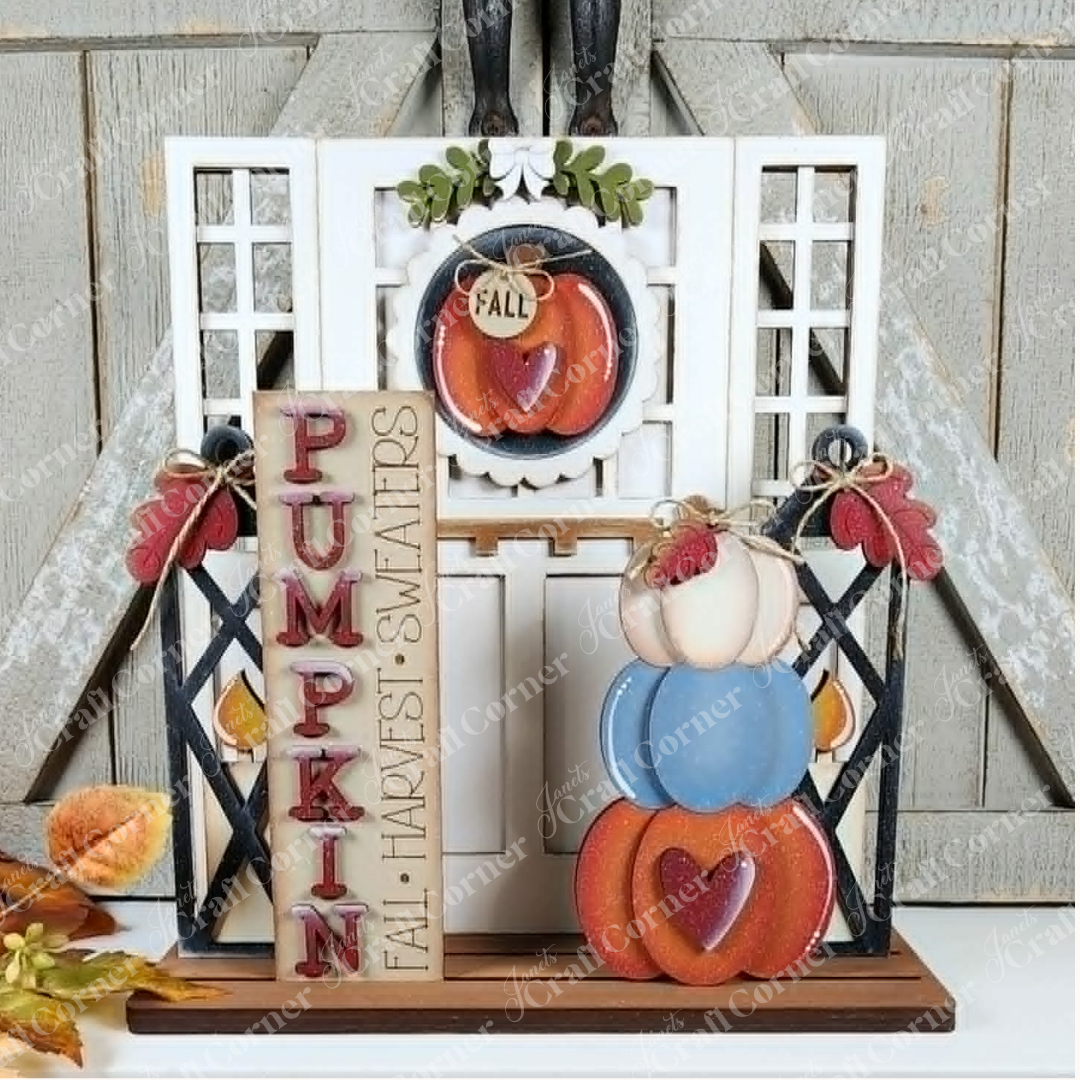 Pumpkins Interchangeable Porch Set - DIY home decor craft kit - 1 set of 5 pieces