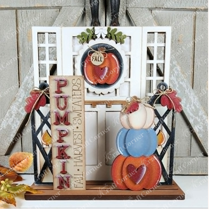 Pumpkins Interchangeable Porch Set - DIY home decor craft kit - 1 set of 5 pieces
