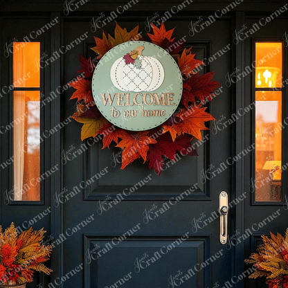 Pumpkin Welcome Door/Wall Hanger - DIY seasonal home decor craft kit - set of 1