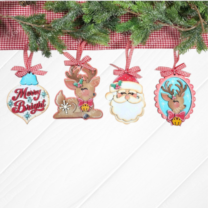 Retro Christmas Ornaments - DIY holiday craft kit - Choice of 4