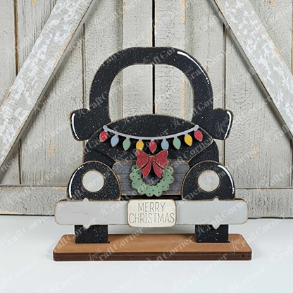 Reversible Fall/Christams Vintage Truck Shelf Sitter - DIY home decor craft kit - set of 1