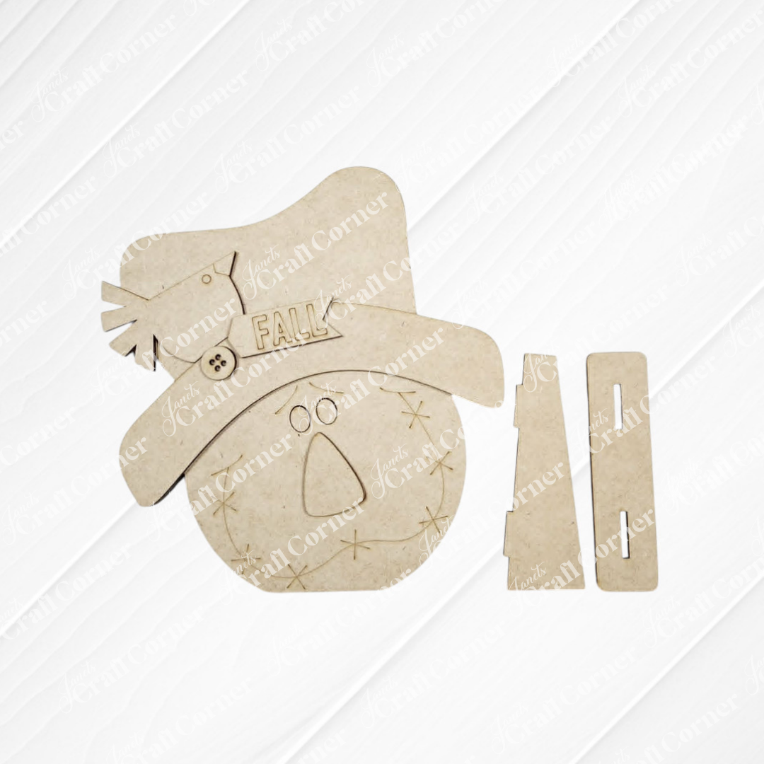 Scarecrow Face Shelf Sitter - DIY home decor craft kit - set of 1