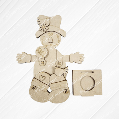 Scarecrow Votive Holder Shelf Sitter - DIY home decor craft kit - set of 1