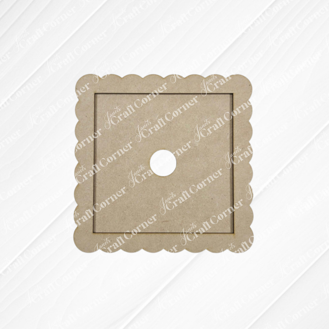 Single Scallop Square Frame - DIY home decor craft kit - Set of 1