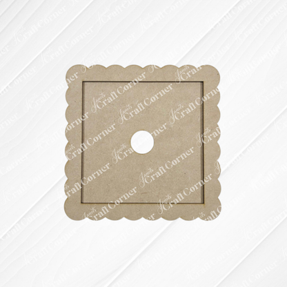 Single Scallop Square Frame - DIY home decor craft kit - Set of 1