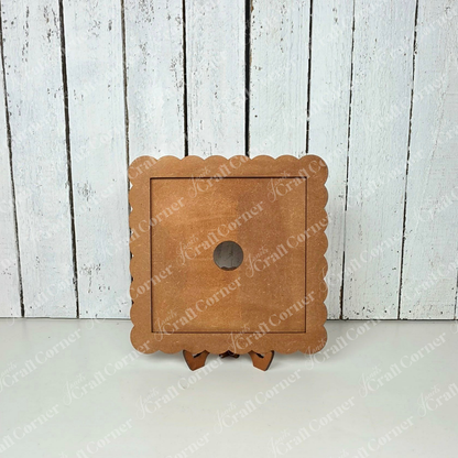 Single Scallop Square Frame - DIY home decor craft kit - Set of 1