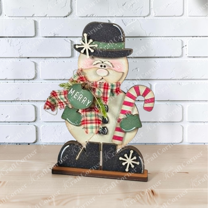 Sir Winston Snowman Shelf Sitter - DIY home decor craft kit - set of 1