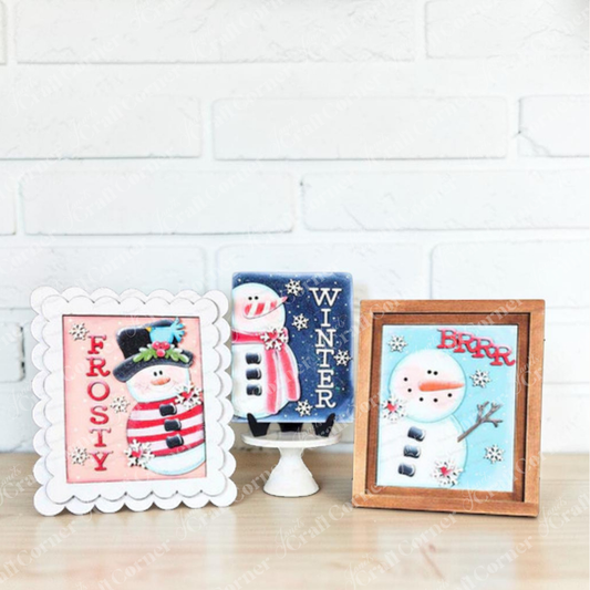 Snowman Switchable Farmhouse Signs - DIY home decor craft kit - Choice of 3