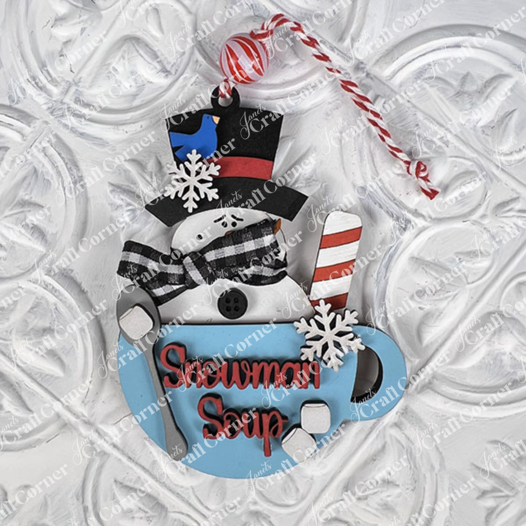 Snowman Ornaments - DIY holiday craft kit - Choice of 6