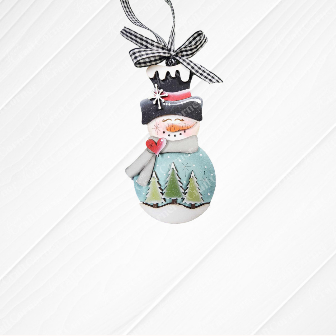 Sweet Winter Snowmen Ornaments - Painted