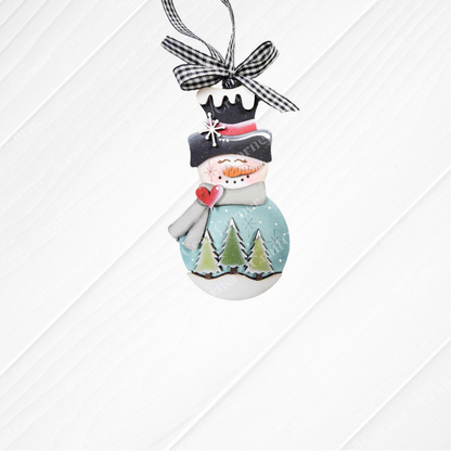 Sweet Winter Snowmen Ornaments - Painted