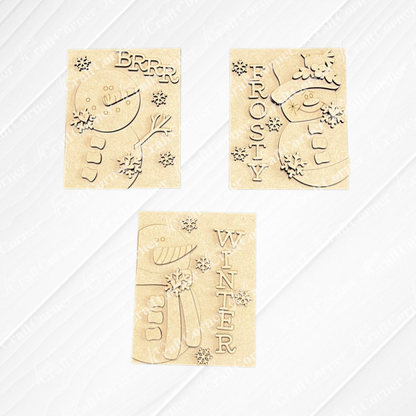 Snowman Switchable Farmhouse Signs - DIY home decor craft kit - Choice of 3