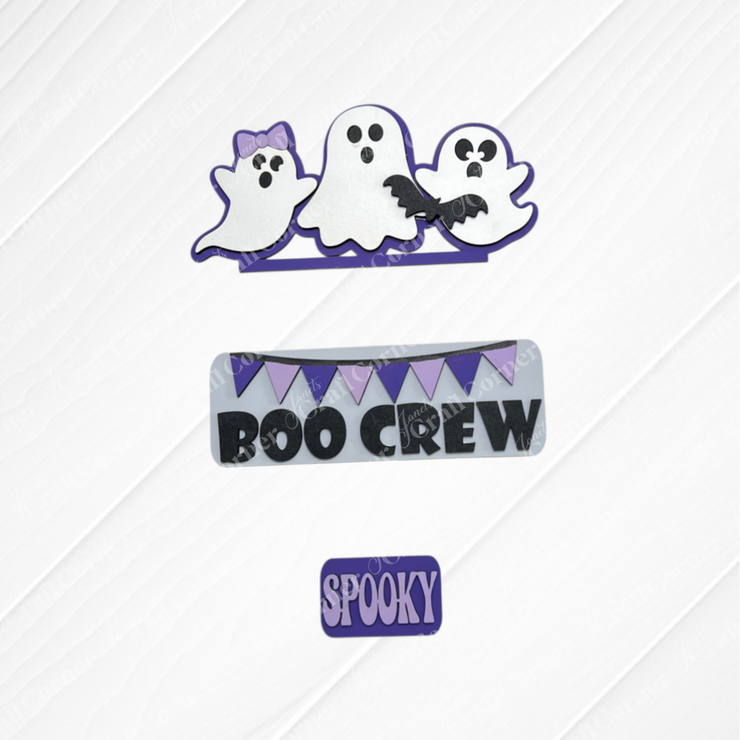 Spooky Boo Crew Interchangeable Insert - DIY Home Decor Craft Kit - Set of 3 pieces