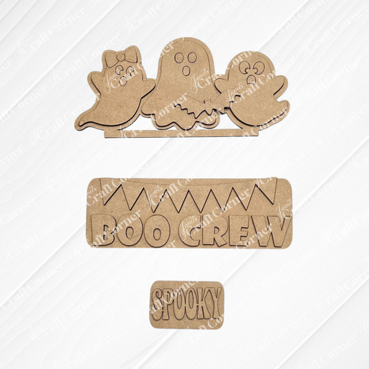 Spooky Boo Crew Interchangeable Insert - DIY Home Decor Craft Kit - Set of 3 pieces